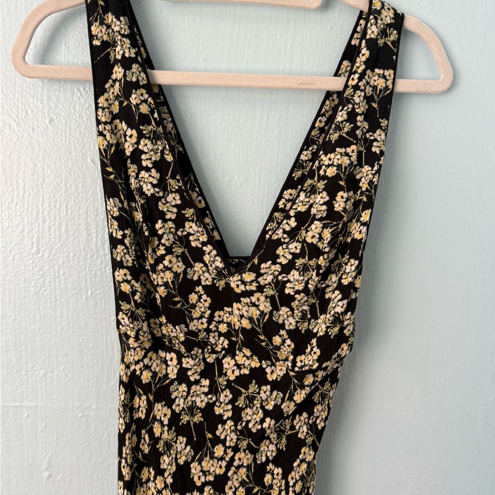 Free People Black& yellow Floral Dress size 0
